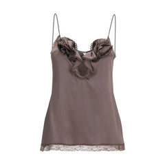 Magda Butrym Brown Silk Sleeveles T-Shirt
