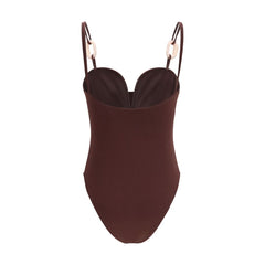 Magda Butrym Bordeaux Nylon One-Piece Swimsuit
