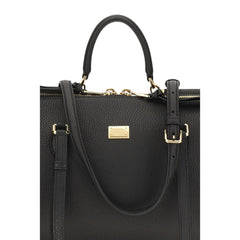 Dolce & Gabbana Black Calf Leather Bos Taurus Shoulder Bag