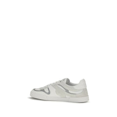 Dolce & Gabbana White Calf Leather Bos Taurus Low Top Sneakers