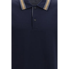Ferragamo Blue Cotton Polo Shirt
