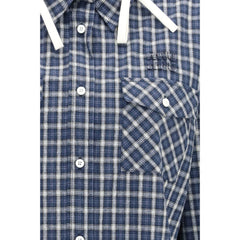 Miu Miu Blue Cotton Pattern Shirt