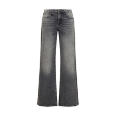 R13 Gray Cotton Straight-Leg Jeans