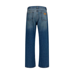 MM6 Blue Cotton Straight-Leg Jeans