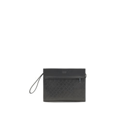 Ferragamo Black Calf Leather Bos Taurus Shoulder Bag