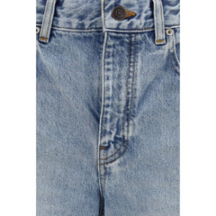 Balenciaga Blue Cotton Cropped Jeans