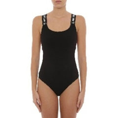 Moschino Black Cotton One-Piece Swimsuit