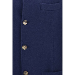 Brunello Cucinelli Blue Cashmere Full-Length Jacket