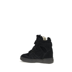 Isabel Marant Black Calf Leather Bos Taurus Sneakers