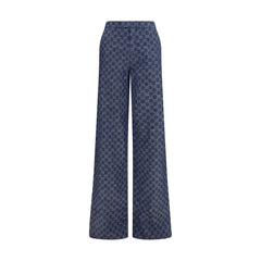 Gucci Blue Cotton Casual Pants