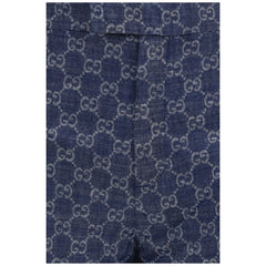 Gucci Blue Cotton Casual Pants