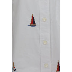 Thom Browne White Cotton Pattern Shirt