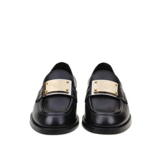 Dolce & Gabbana Black Calfskin Slip-On Loafers