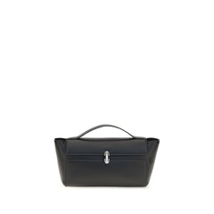 Savette Black Calf Leather Bos Taurus Shoulder Bag
