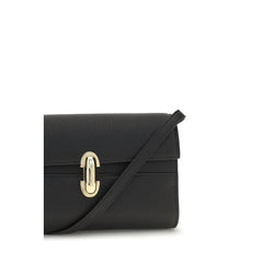 Savette Black Calf Leather Bos Taurus Shoulder Bag