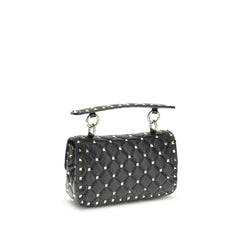 Valentino Garavani Black Calf Leather Bos Taurus Handbag