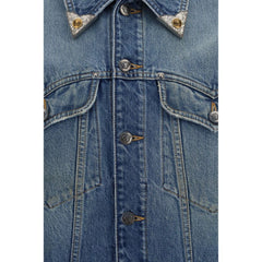Versace Blue Cotton Denim Jacket