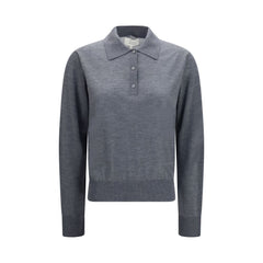 Loulou De Saison Gray Cashmere Polo Shirt