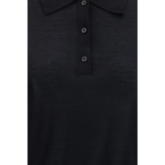 Loulou De Saison Black Cashmere Polo Shirt