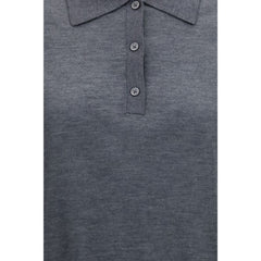 Loulou De Saison Gray Cashmere Polo Shirt