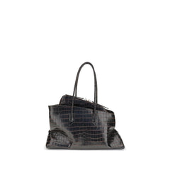 The Attico Black Calf Leather Bos Taurus Shoulder Bag