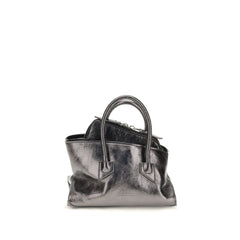 The Attico Gray Calf Leather Bos Taurus Handbag