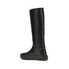 Chloé Black Calf Leather Bos Taurus Flat Boots