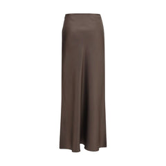 Loulou De Saison Brown Silk Long Skirt
