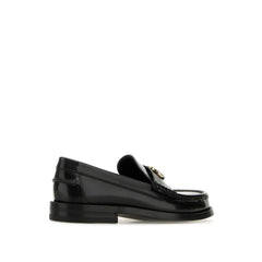 Gucci Black Leather Slip-On Loafers