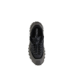 Moncler Gray Calf Leather Bos Taurus Athletic Sneakers