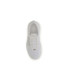 Moncler White Calf Leather Bos Taurus Athletic Sneakers
