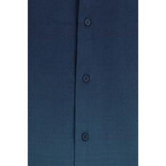 Off-White Blue Viscose Pattern Shirt