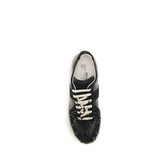 Maison Margiela Black Suede Leather Athletic Sneakers