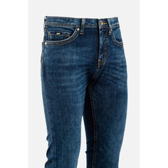 Gas Blue Cotton Straight-Leg Jeans