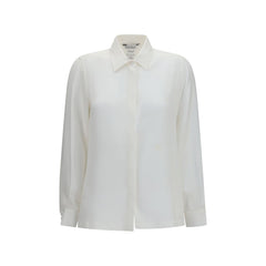 Max Mara White Silk Dress Shirt