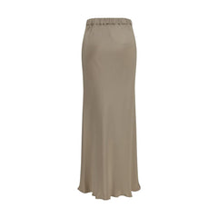 Max Mara Beige Silk Long Skirt