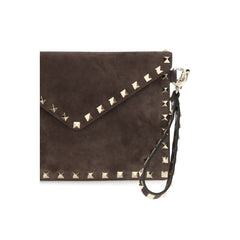 Valentino Garavani Brown Suede Leather Wallet