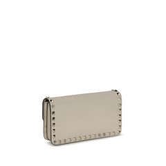 Valentino Garavani Beige Calf Leather Bos Taurus Wallet