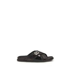 Dolce & Gabbana Black Calf Leather Bos Taurus Sandals