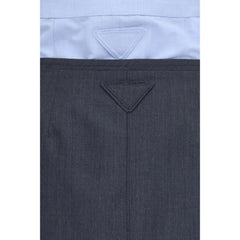 Prada Gray Cotton Midi Skirt