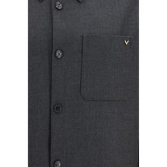 Valentino Garavani Gray Polyester Full-Length Jacket