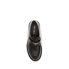 Prada Brown Calf Leather Bos Taurus Slip-On Loafers