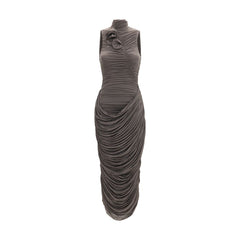 Magda Butrym Gray Copper Cocktail Dress