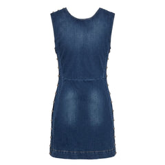 Trussardi Jeans Blue Cotton Women Dress