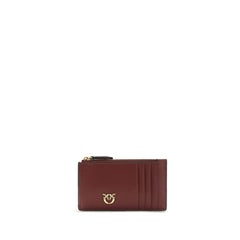 PINKO Bordeaux Calf Leather Bos Taurus Wallet