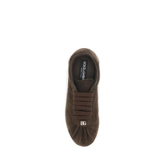 Dolce & Gabbana Brown Suede Leather Low Top Sneakers