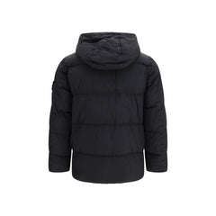 Stone Island Black Goose Down Full-Length Jacket