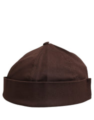 Dolce & Gabbana Men Brown Cotton Docker Capello Brimless Hat