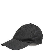 Dolce & Gabbana Men Dark Gray Herringbone Baseball Cap Hat