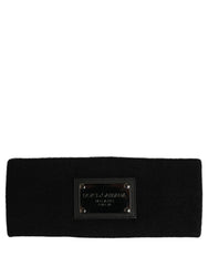 Dolce & Gabbana Men Black Cashmere Logo Plaque Head Band One Size Hat